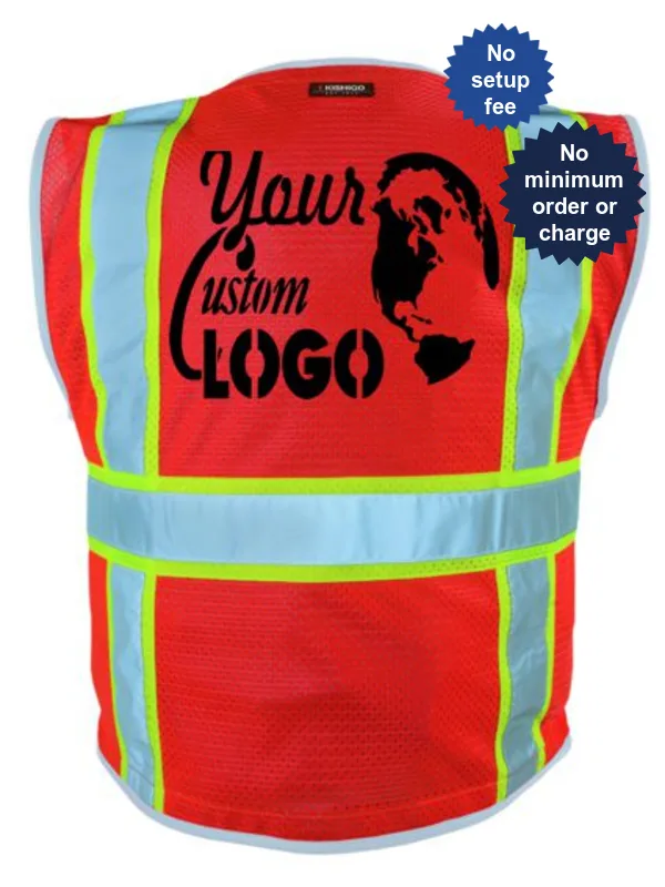 FLUORESCENT ANSI RED Brilliant Series Heavy Duty Mesh Vest