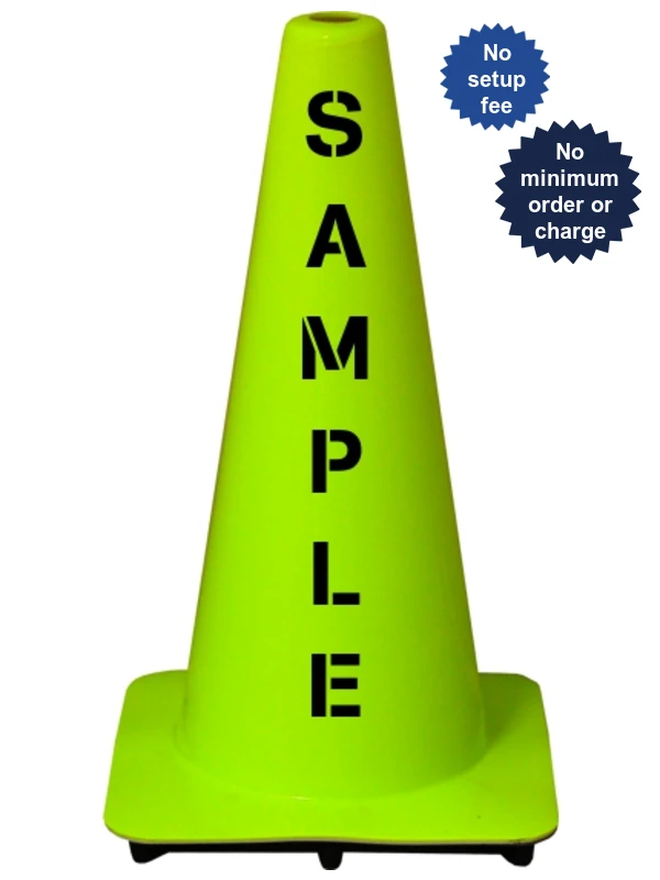 Lime 18\" Cones with Custom Stencil