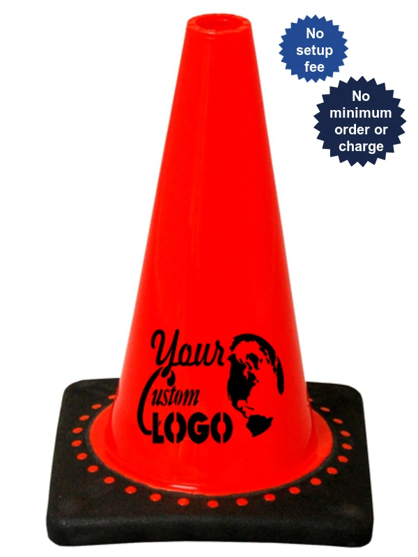 Orange 12\" Traffic Cone with Black Base
