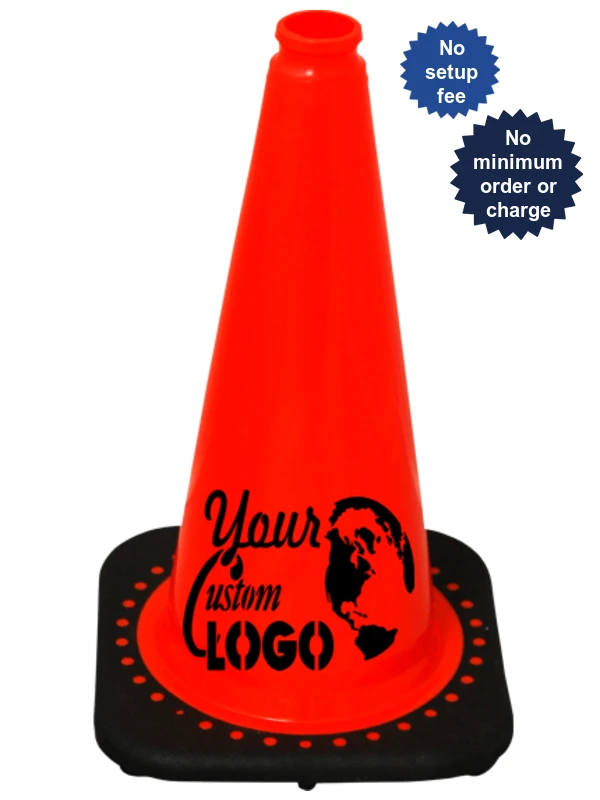 Orange 18\" Traffic Cone with Black Base