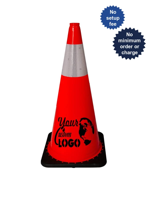 28\" JBC Light-Weight Black Base Traffic Cone