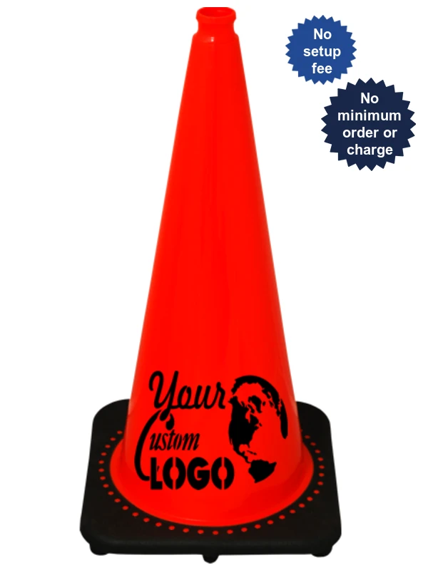 Orange 28\" 7.0 Lb. Traffic Cone with Black Base