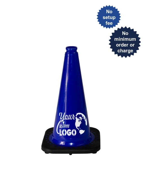 Dark Blue 18\" Traffic Cone with Black Base