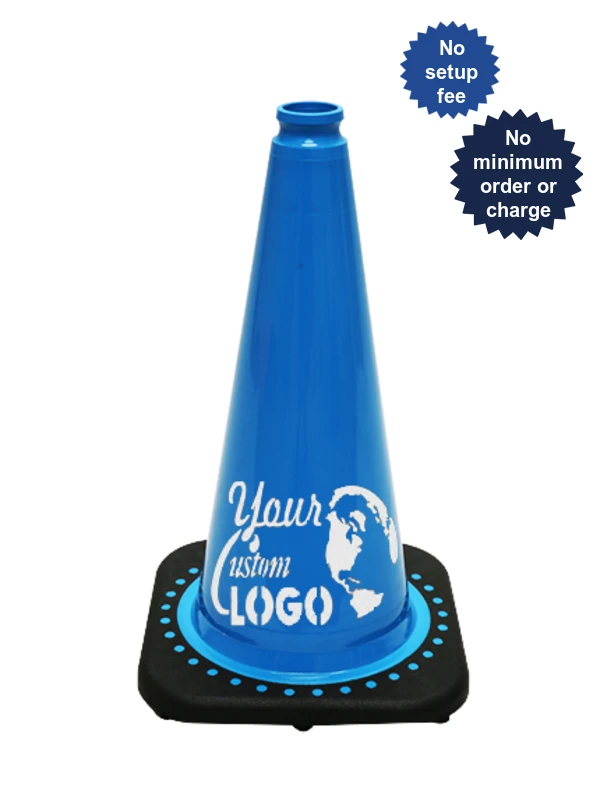 Light Blue 18\" Traffic Cone with Black Base
