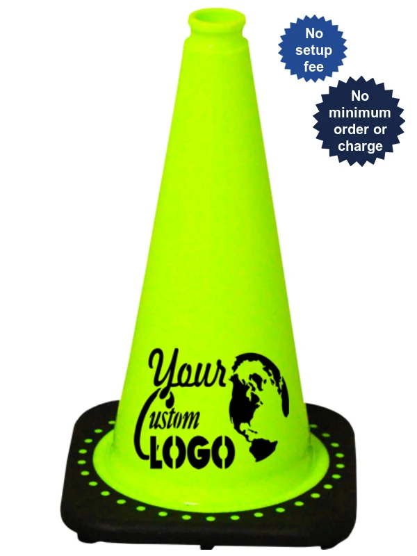 Lime 18\" Traffic Cone with Black Base