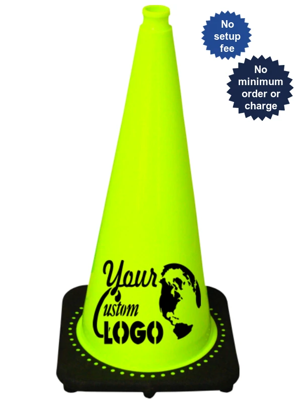 Lime 28\" Traffic Cone with Black Base