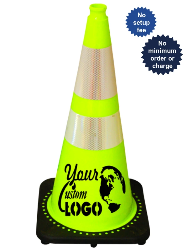Lime 28\" Traffic Cone with Black Base