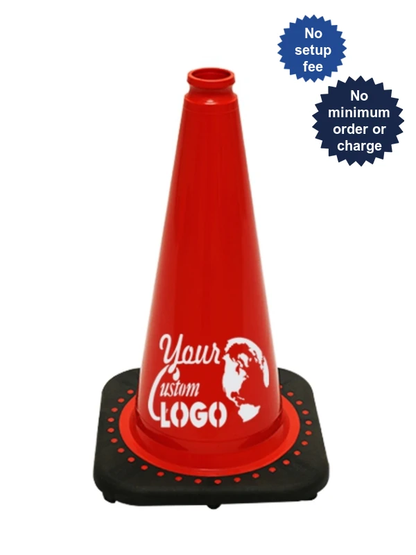 Red 18\" Traffic Cone with Black Base