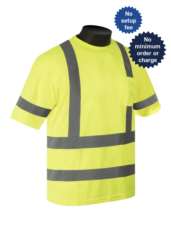 liberty safety moisture wicking hi vis t shirt class 3 custom vest logo