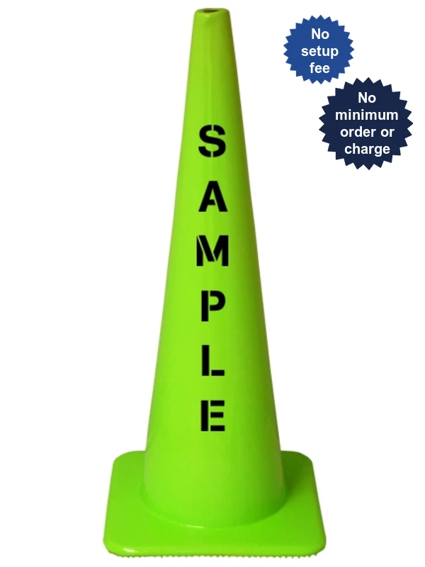 Lime 36\" Cone w/ Custom Lettering