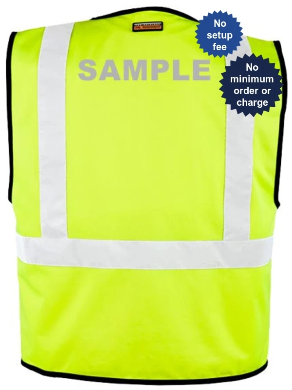 Lime Knit Vest, Class 2, Size 2XL-4XL with Reflective Custom Lettering