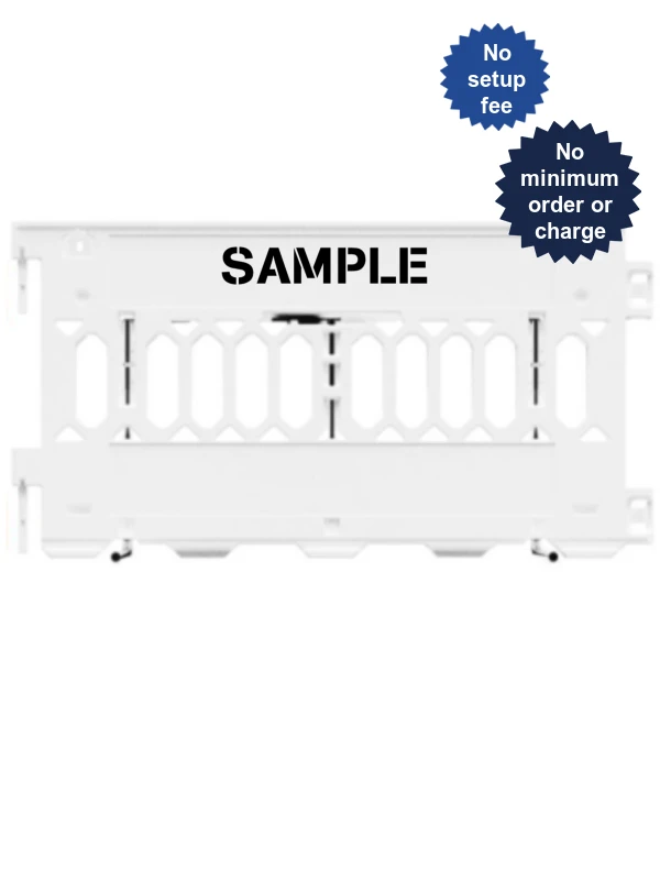 72\" Long Ada Pathcade Barricades, White w/ Custom Lettering On Both (2) Sides