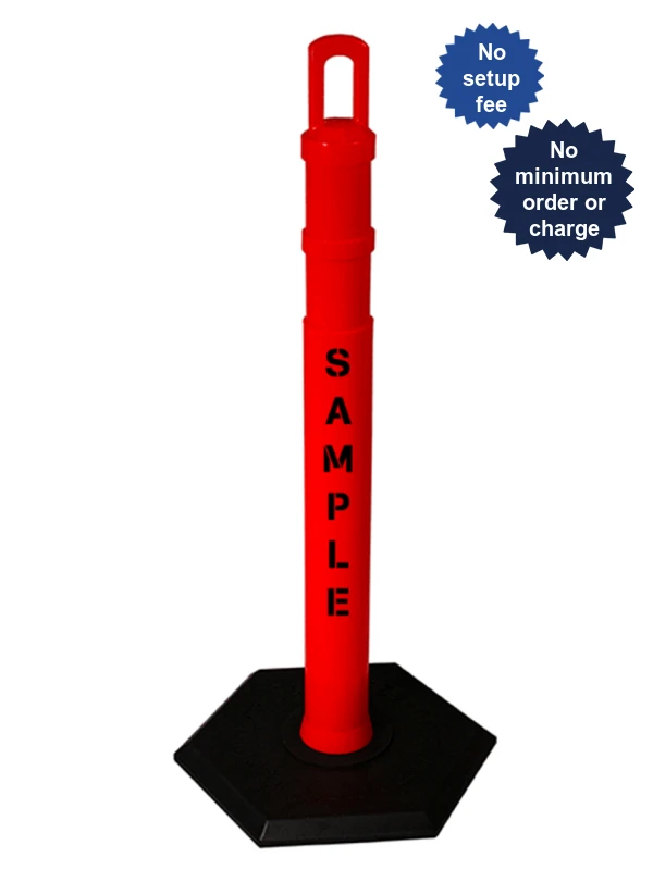 42\" Orange JBC Arch Top Tube w/ 12lbs Base \u0026 Double Sided Lettering