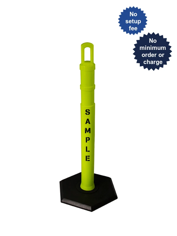 42\" LIME \u0027JBC Arch-Top\u0027 Tube with 18lb Base \u0026 Double Sided Custom Stencil
