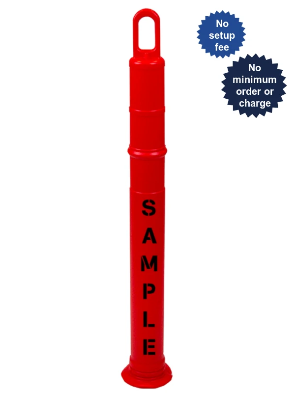 42\" Orange TrafFix Looper Tube, Plain (No Collars), No Base \u0026 Custom Lettering on One (1) Side