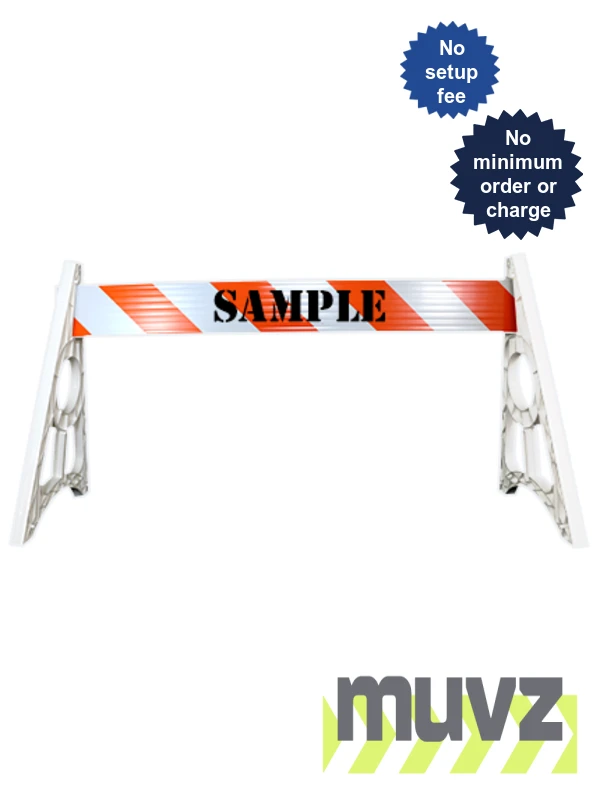 Economy A-Cade Leg Kit-(2) A-Cade Legs \u0026 (1) 6\u0027 Rail w/Org \u0026 Wht HI Ref Sheet 1 Side \u0026 Custom Letter