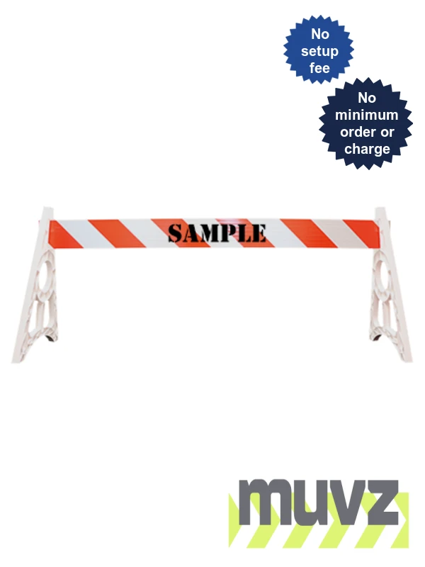 Economy A-Cade Leg Kit-(2) A-Cade Legs \u0026 (1) 8\u0027 Rail w/Org \u0026 Wht HI Ref Sheet 1 Side \u0026 Custom Letter