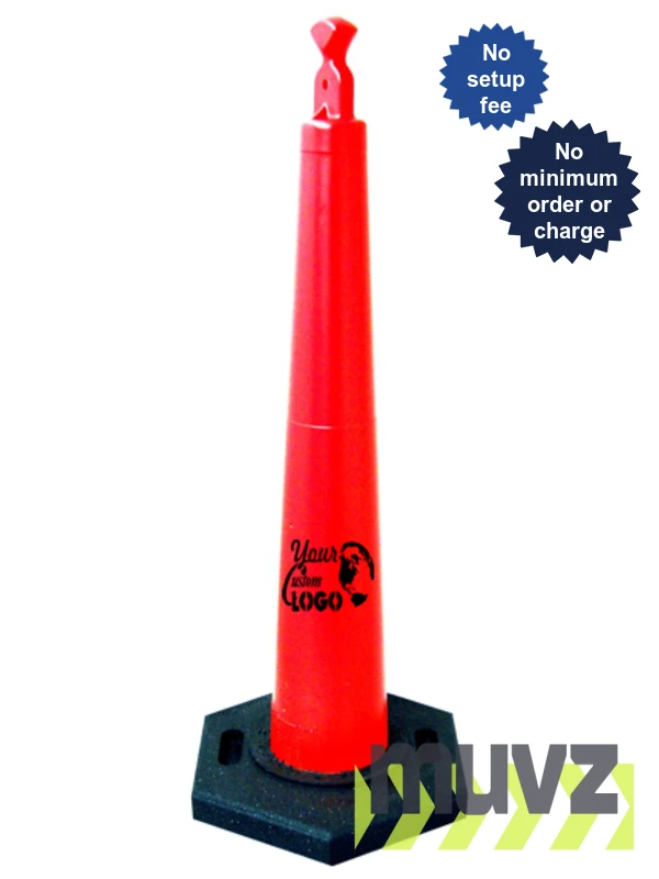 42\" \"Grabber\" Traffic Cone with 16 Lb. Rubber Base