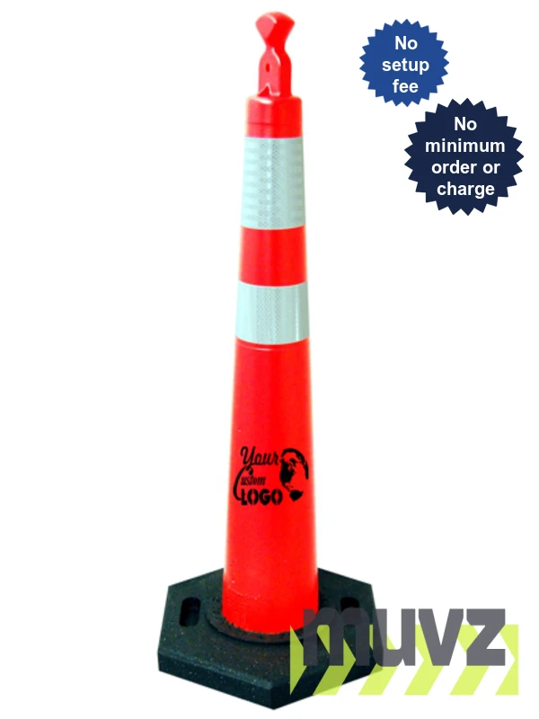 42\" \"Grabber\" Traffic Cone with 16 Lb. Rubber Base