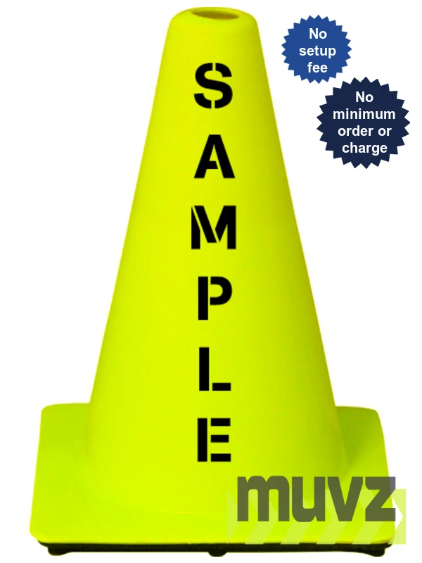 Lime 12\" Cones with Custom Stencil