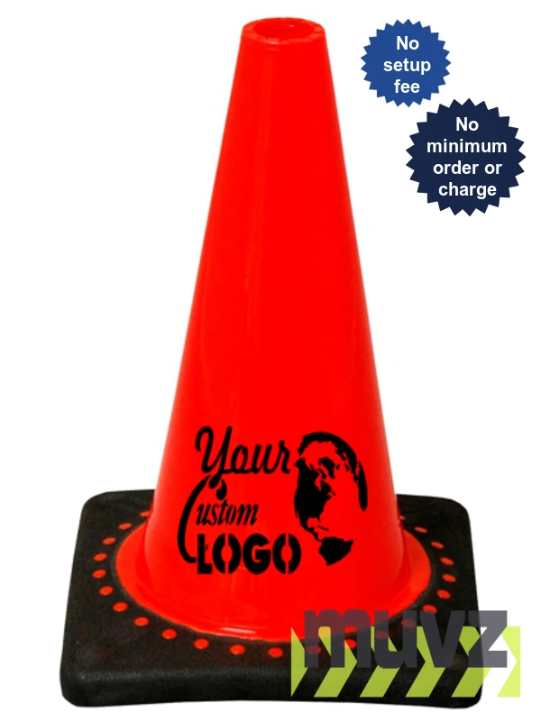 Orange 12\" Traffic Cone with Black Base