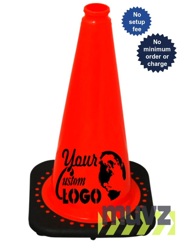 Orange 18\" Traffic Cone with Black Base