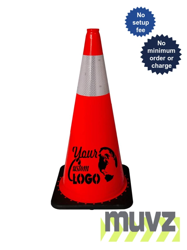 28\" JBC Light-Weight Black Base Traffic Cone