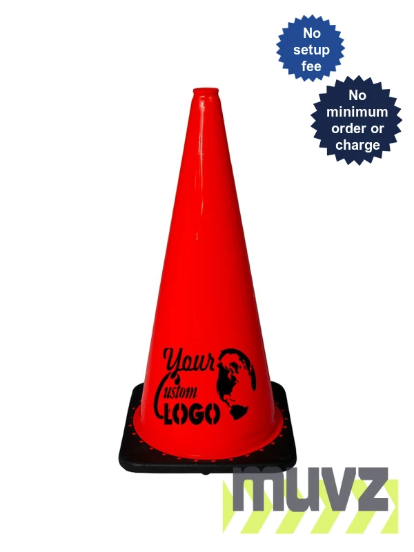 28\" JBC Light-Weight Black Base Traffic Cone