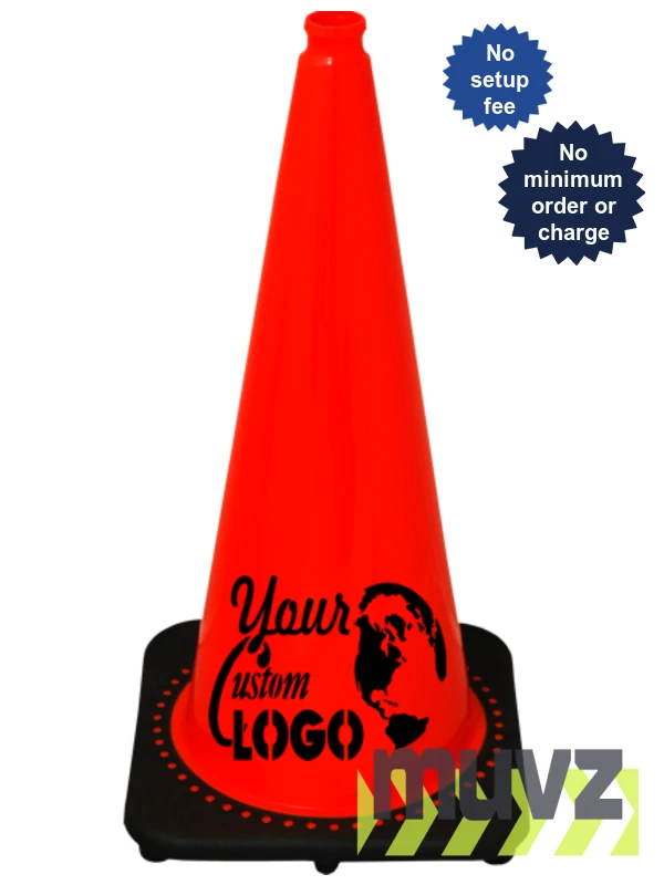 Orange 28\" 7.0 Lb. Traffic Cone with Black Base