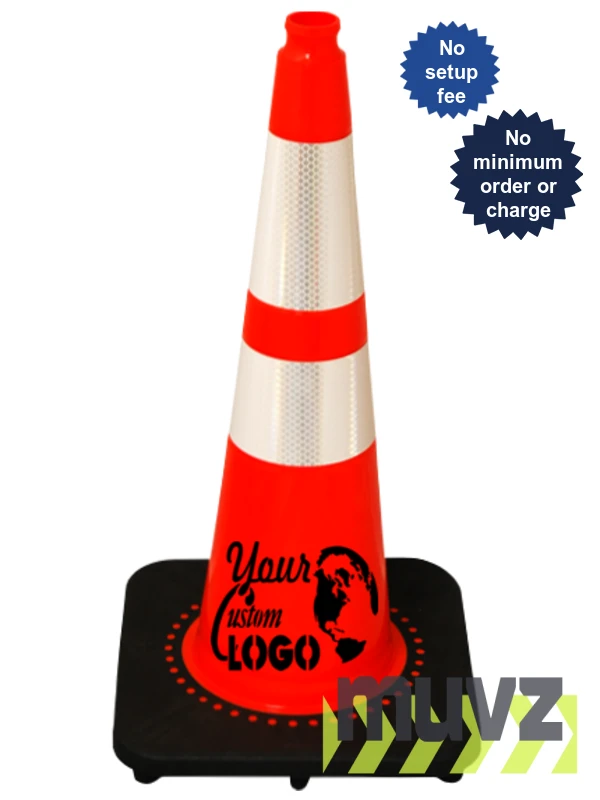 Orange 28\" 7 lbs. SlimLine Traffic Cone with Black Base