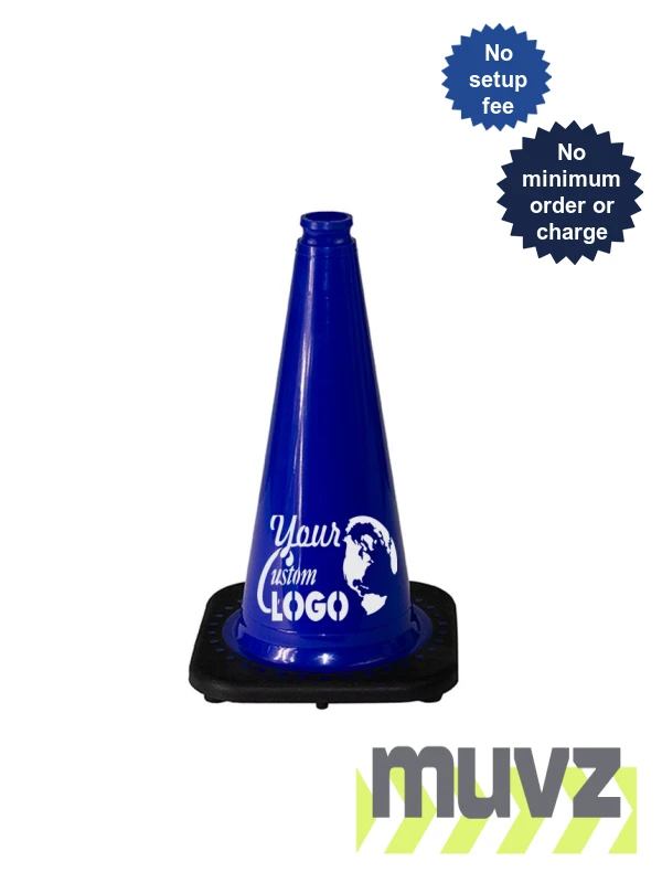 Dark Blue 18\" Traffic Cone with Black Base