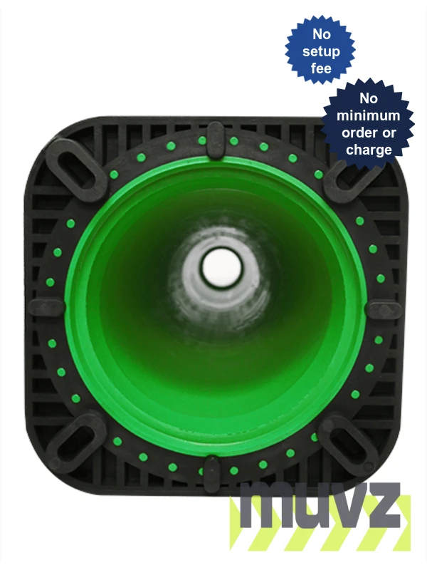 Green 18\" Traffic Cone with Black Base