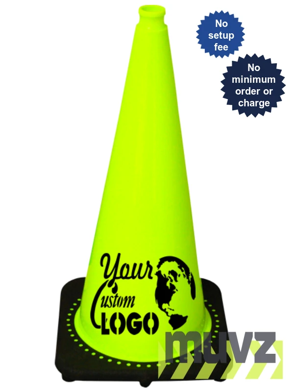 Lime 28\" Traffic Cone with Black Base