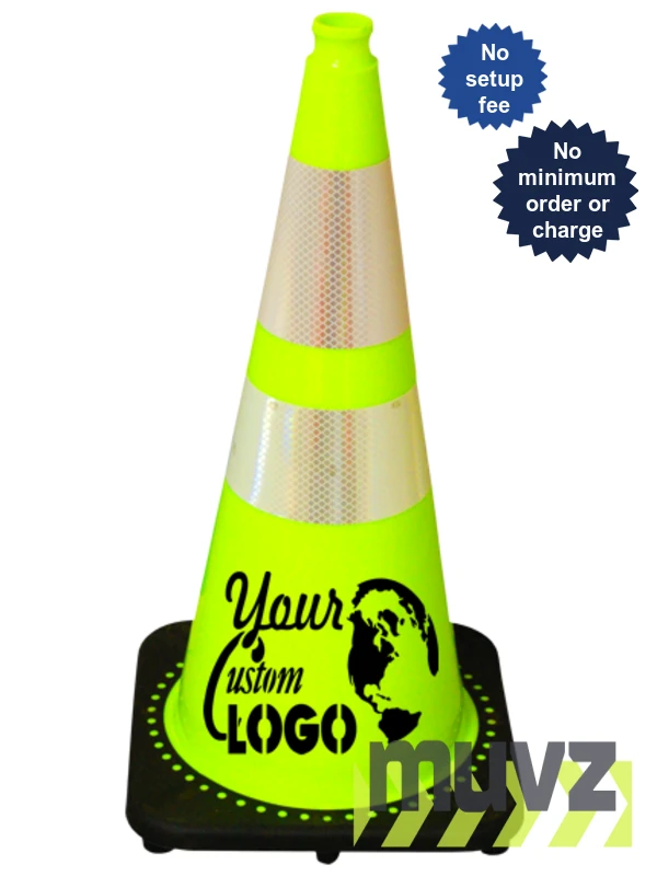 Lime 28\" Traffic Cone with Black Base