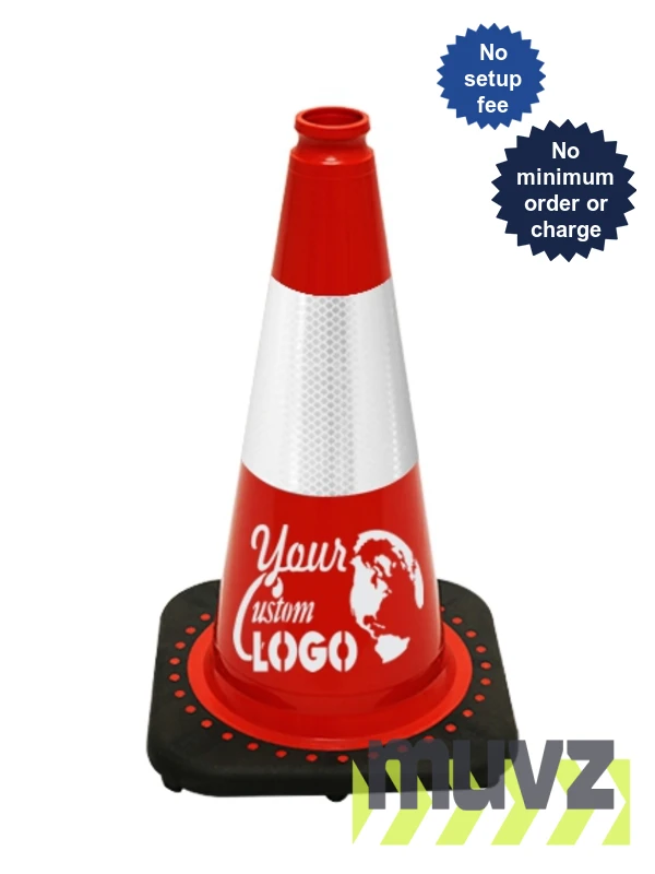 Red 18\" Traffic Cone with Black Base