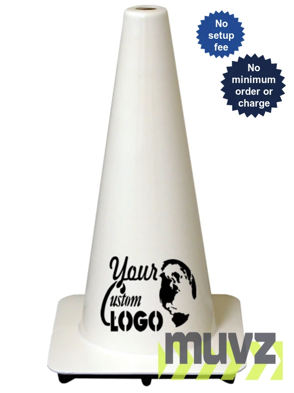 18\" White Traffic Cones