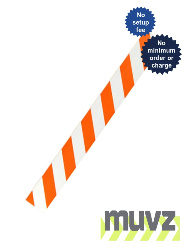 6\u0027 Plastic Rail with High Intensity (HI) Reflective Sheeting and Custom Lettering on one (1) side