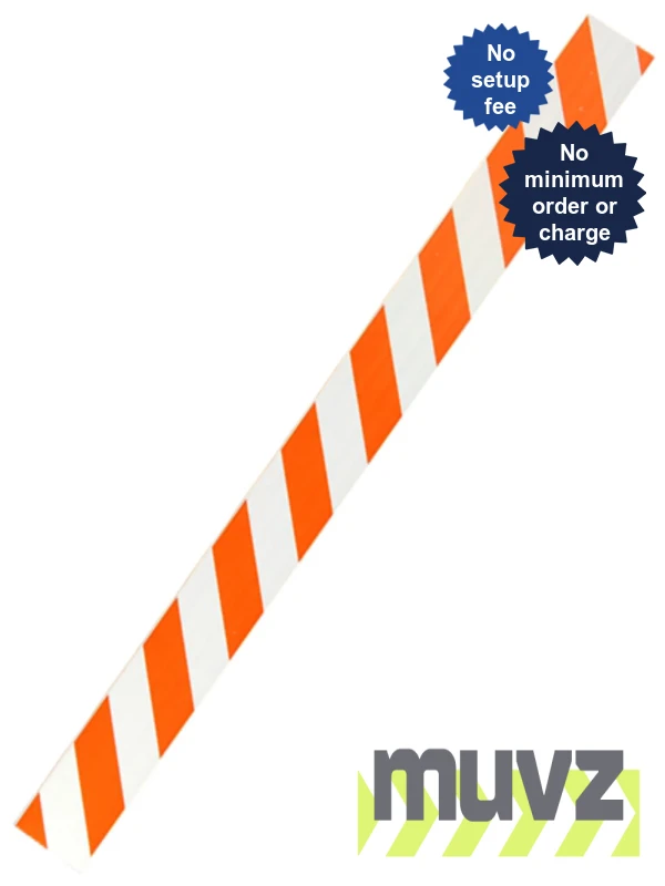 8\u0027 Plastic Rail with High Intensity (HI) Reflective Sheeting and Custom Lettering on one (1) side