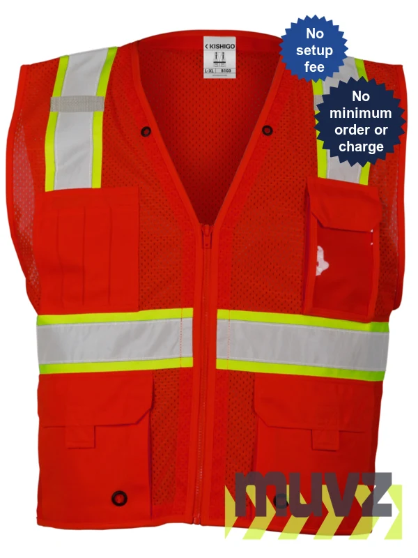 Enhanced Visibility Red Multi Pocket Mesh Vest