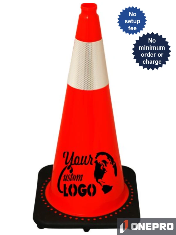 Orange 28\" 7.0 Lb. Traffic Cone with Black Base