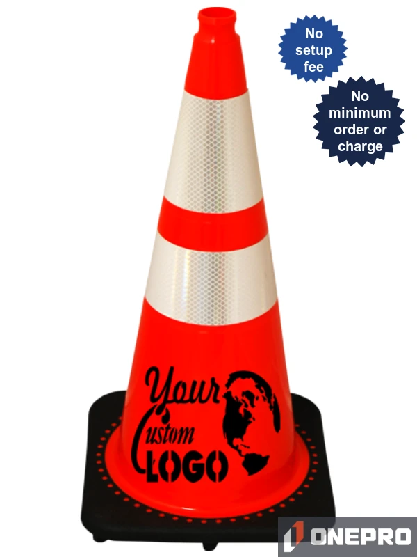 Orange 28\" 7.0 Lb. Traffic Cone with Black Base