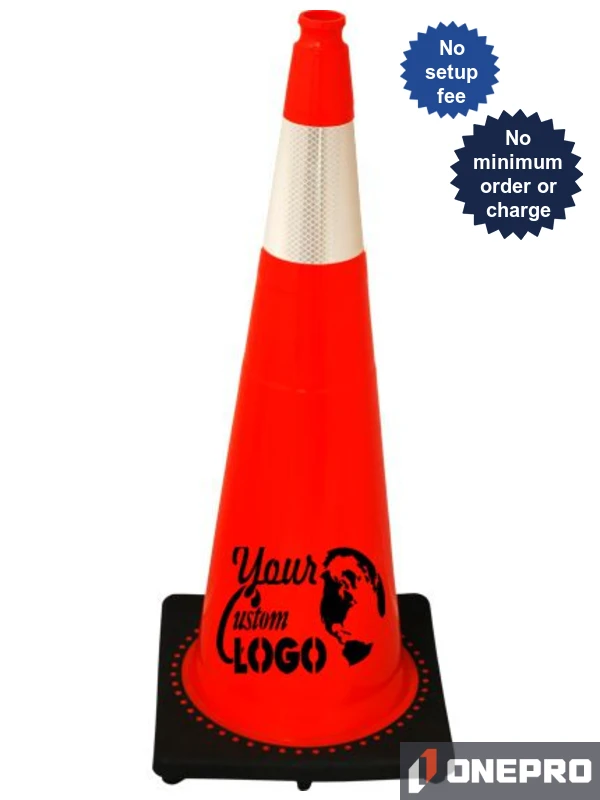 Orange 36\" 10.0 Lb. Traffic Cone with Black Base
