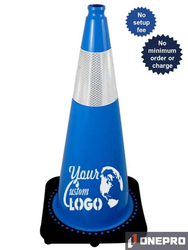 28\" Light Blue Traffic Cone