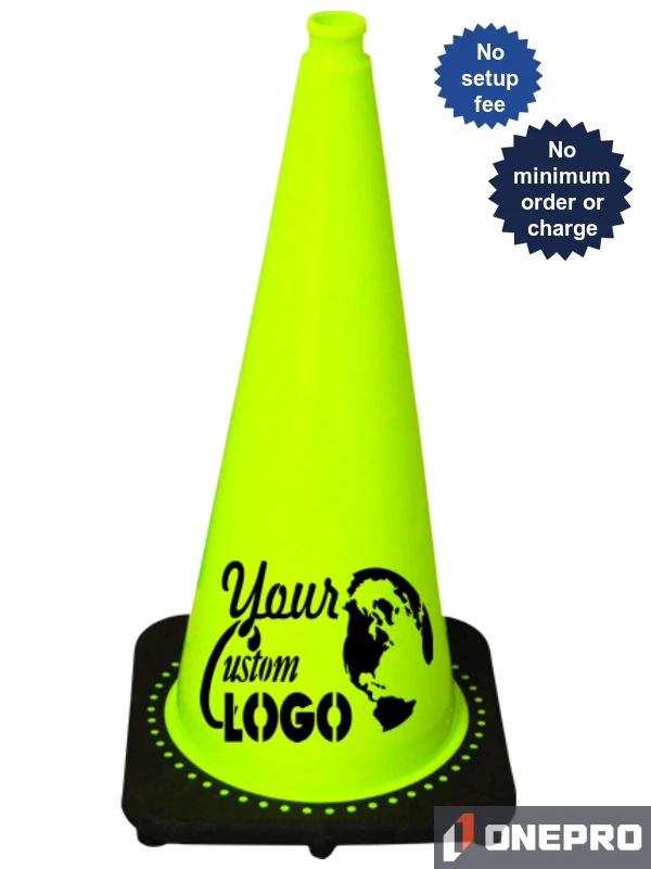 Lime 28\" Traffic Cone with Black Base