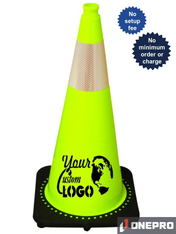 Lime 28\" Traffic Cone with Black Base