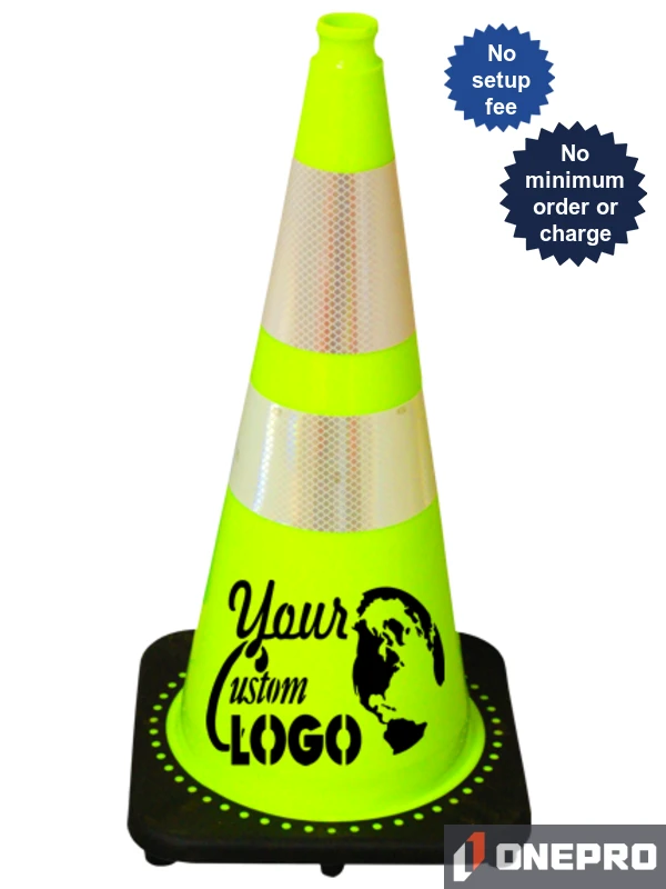 Lime 28\" Traffic Cone with Black Base