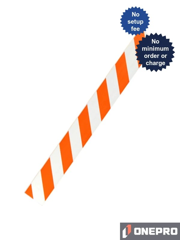 6\u0027 Plastic Rail with Engineer Grade (EG) Reflective Sheeting \u0026 Graphic on one (1) side
