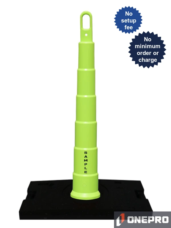 42\" LIME Traffix Looper Cone, 30 Lb Rubber Base \u0026 Graphic