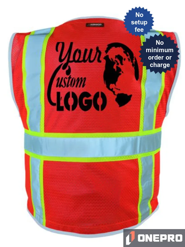 FLUORESCENT ANSI RED Brilliant Series Heavy Duty Mesh Vest