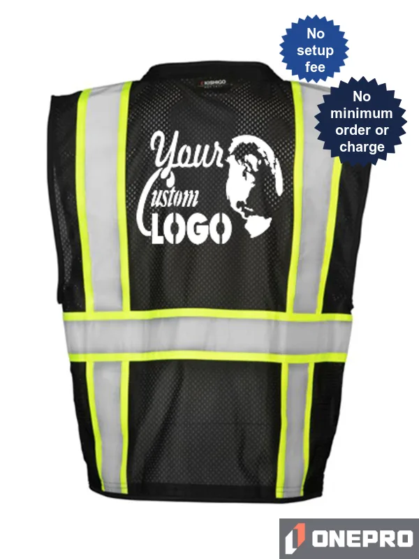 Enhanced Visibility Black Multi Pocket Mesh Vest